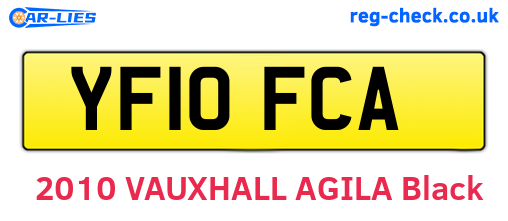 YF10FCA are the vehicle registration plates.