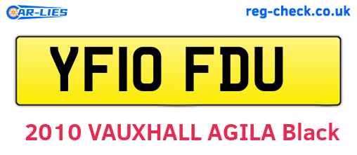 YF10FDU are the vehicle registration plates.