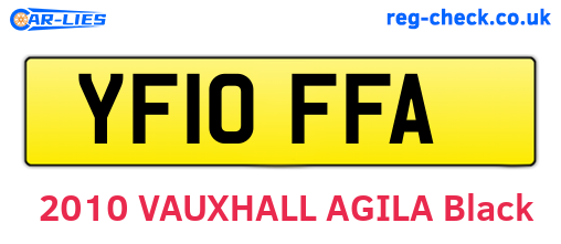 YF10FFA are the vehicle registration plates.