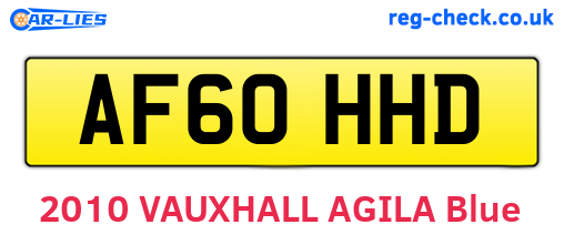 AF60HHD are the vehicle registration plates.