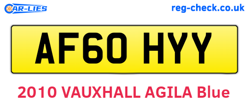 AF60HYY are the vehicle registration plates.