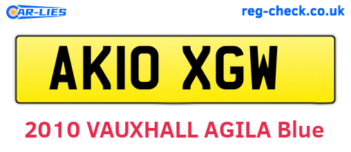 AK10XGW are the vehicle registration plates.