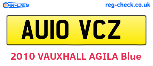 AU10VCZ are the vehicle registration plates.