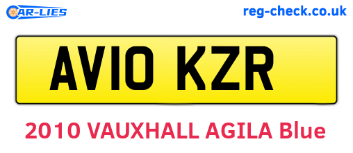 AV10KZR are the vehicle registration plates.