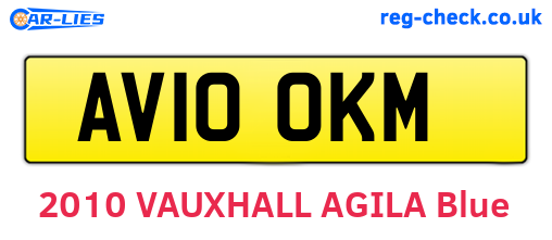 AV10OKM are the vehicle registration plates.
