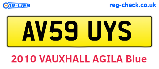 AV59UYS are the vehicle registration plates.