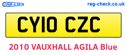 CY10CZC are the vehicle registration plates.