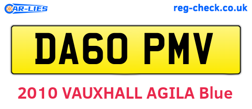 DA60PMV are the vehicle registration plates.