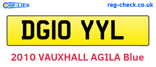 DG10YYL are the vehicle registration plates.