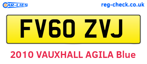 FV60ZVJ are the vehicle registration plates.
