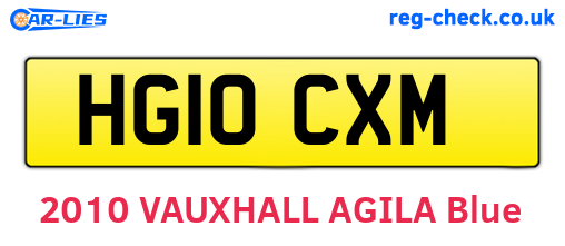 HG10CXM are the vehicle registration plates.