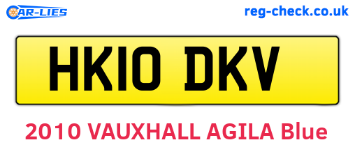 HK10DKV are the vehicle registration plates.