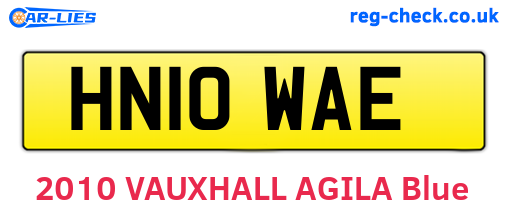 HN10WAE are the vehicle registration plates.