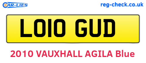 LO10GUD are the vehicle registration plates.