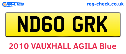 ND60GRK are the vehicle registration plates.