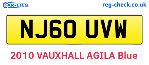 NJ60UVW are the vehicle registration plates.
