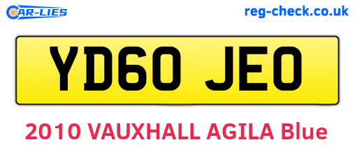 YD60JEO are the vehicle registration plates.