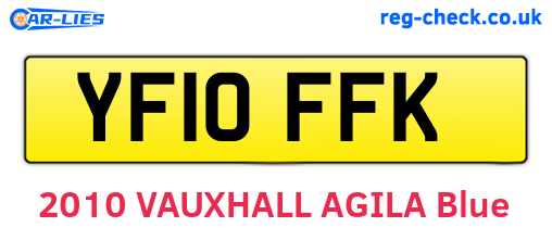 YF10FFK are the vehicle registration plates.
