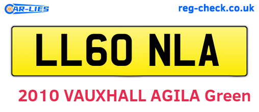 LL60NLA are the vehicle registration plates.