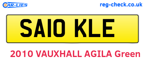SA10KLE are the vehicle registration plates.