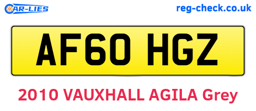 AF60HGZ are the vehicle registration plates.