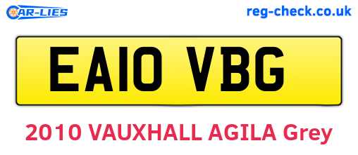 EA10VBG are the vehicle registration plates.