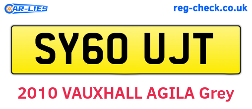 SY60UJT are the vehicle registration plates.
