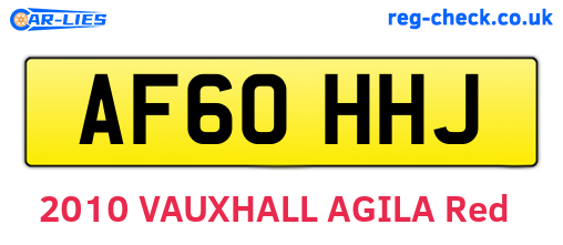 AF60HHJ are the vehicle registration plates.