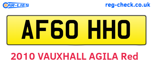 AF60HHO are the vehicle registration plates.