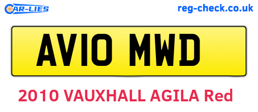AV10MWD are the vehicle registration plates.