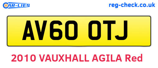 AV60OTJ are the vehicle registration plates.