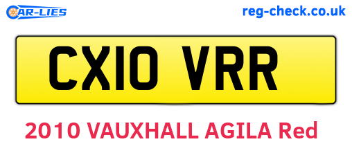 CX10VRR are the vehicle registration plates.