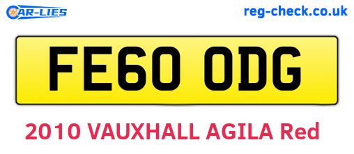FE60ODG are the vehicle registration plates.