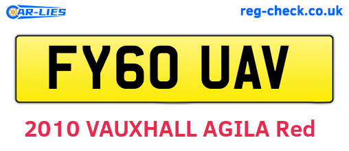 FY60UAV are the vehicle registration plates.