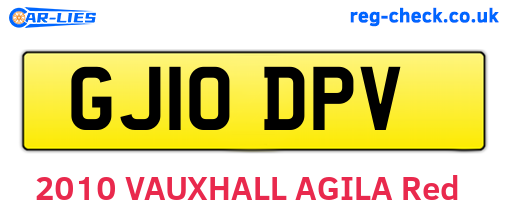 GJ10DPV are the vehicle registration plates.
