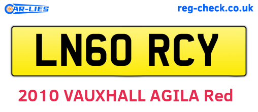 LN60RCY are the vehicle registration plates.