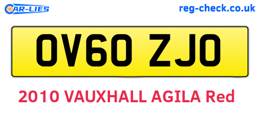 OV60ZJO are the vehicle registration plates.