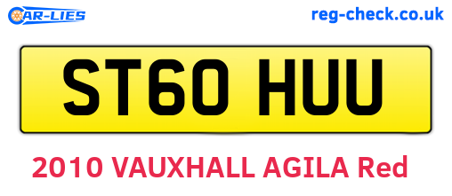 ST60HUU are the vehicle registration plates.