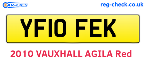 YF10FEK are the vehicle registration plates.