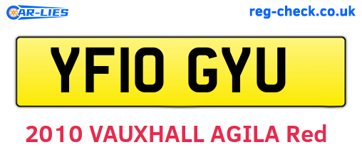 YF10GYU are the vehicle registration plates.