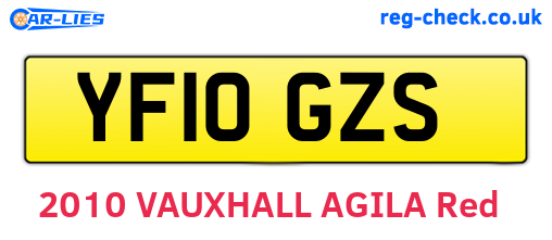 YF10GZS are the vehicle registration plates.