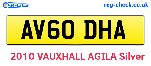 AV60DHA are the vehicle registration plates.