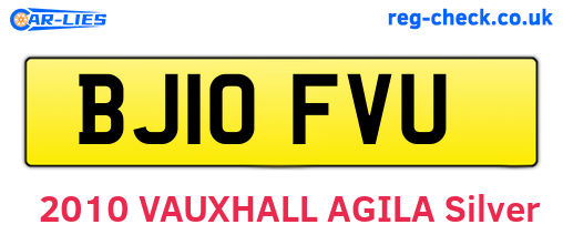 BJ10FVU are the vehicle registration plates.