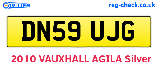 DN59UJG are the vehicle registration plates.
