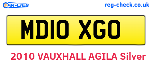 MD10XGO are the vehicle registration plates.