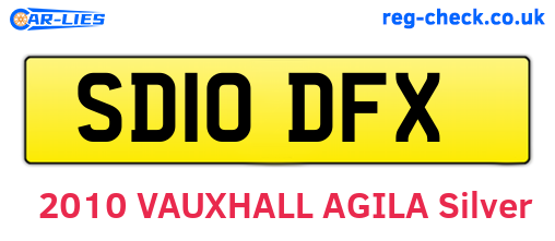 SD10DFX are the vehicle registration plates.
