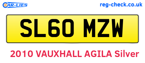 SL60MZW are the vehicle registration plates.