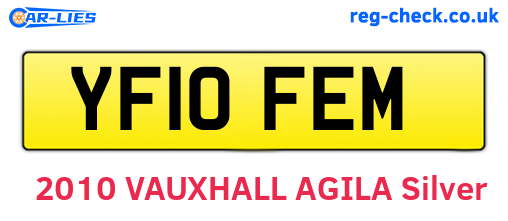 YF10FEM are the vehicle registration plates.