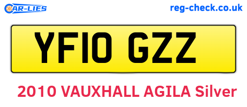 YF10GZZ are the vehicle registration plates.