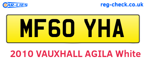 MF60YHA are the vehicle registration plates.